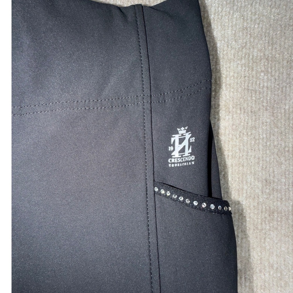Horze Crescendo Equestrian Riding Tights Black Full Seat Silicone Grip USA 22 - Picture 2 of 7